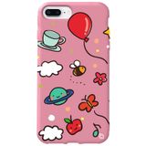 WANNA PROTECT iPhone 7 Plus ile Uyumlu Pembe Renkli Arı Balon Desenli Silikon Telefon Kılıfı aribalonn_170