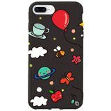 WANNA PROTECT iPhone 7 Plus ile Uyumlu Siyah Silikon Kılıf, Arı Balon Desenli, Kadife İç aribalonn_170