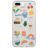 WANNA PROTECT iPhone 7 Plus ile Uyumlu Sticker Tasarımlı Şeffaf Silikon Telefon Kılıfı Stickerr_170