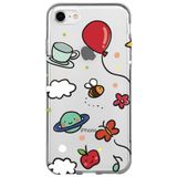 WANNA PROTECT iPhone 8 ile Uyumlu Arı Balon Tasarımlı Desenli Şeffaf Silikon Telefon Kılıfı