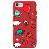 WANNA PROTECT iPhone 8 ile Uyumlu Kırmızı Renkli Arı Balon Desenli Silikon Telefon Kılıfı aribalonn_169