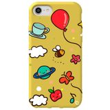 WANNA PROTECT iPhone 8 ile Uyumlu Sarı Renkli Arı Balon Desenli Silikon Telefon Kılıfı aribalonn_169