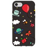 WANNA PROTECT iPhone 8 ile Uyumlu Siyah Renkli Arı Balon İçi Kadife Desenli Silikon Telefon Kılıfı aribalonn_169