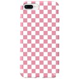 WANNA PROTECT iPhone 8 Plus ile Uyumlu Pembe Dama Desenli Silikon Telefon Kılıfı, Premium, İçi Kadifeli dama_171