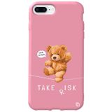 WANNA PROTECT iPhone 8 Plus ile Uyumlu Pembe Renkli, Ayıcık Desenli, Premium Silikon Telefon Kılıfı ayicik3_171