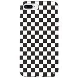 WANNA PROTECT iPhone 8 Plus ile Uyumlu Siyah Dama Desenli Premium Silikon Telefon Kılıfı, İçi Kadifeli dama_171