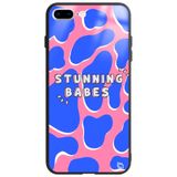 WANNA PROTECT iPhone 8 Plus ile Uyumlu Stunning Babes Premium Desenli Glossy Telefon Kılıfı, Mavi-Pembe stunningbabesglossy_171
