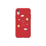 WANNA PROTECT iPhone XR ile Uyumlu Kırmızı Renk, Don't Forget To Smile Desenli, İçi Kadife Silikon Telefon Kılıfı GulumsemeyiUnutma_051