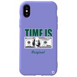 WANNA PROTECT iPhone XS ile Uyumlu Lila Premium Silikon Telefon Kılıfı, Money Desenli, İçi Kadife money_172