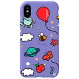 WANNA PROTECT iPhone XS ile Uyumlu Lila Renkli Arı Balon Desenli Silikon Telefon Kılıfı aribalonn_172