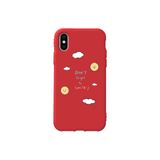 WANNA PROTECT iPhone XS Max Kılıf, Kırmızı, Don't Forget To Smile Desenli, Kadife İç, Silikon GulumsemeyiUnutma_052