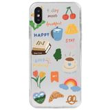 WANNA PROTECT iPhone XS Uyumlu Sticker Tasarımlı Desenli Şeffaf Silikon Telefon Kılıfı Stickerr_172