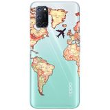 WANNA PROTECT Oppo A52 ile Uyumlu Dünya Harita Desenli Şeffaf Silikon Telefon Kılıfı dunyaharita_193