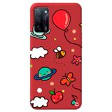 WANNA PROTECT Oppo A52 ile Uyumlu Kırmızı Renkli Arı Balon İçi Kadife Desenli Silikon Telefon Kılıfı aribalonn_193
