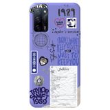 WANNA PROTECT Oppo A52 ile Uyumlu Lila İçi Kadife Taylor Swift Sticker Desenli Silikon Telefon Kılıfı taylor_193