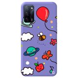 WANNA PROTECT Oppo A52 ile Uyumlu Lila Renkli Arı Balon İçi Kadife Desenli Silikon Telefon Kılıfı aribalonn_193