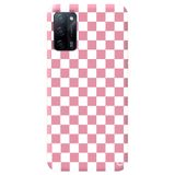 WANNA PROTECT Oppo A52 ile Uyumlu Pembe Dama Desenli Premium Silikon Telefon Kılıfı, Kadifeli İç dama_193