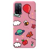 WANNA PROTECT Oppo A52 ile Uyumlu Pembe Renkli Arı Balon İçi Kadife Desenli Silikon Telefon Kılıfı aribalonn_193