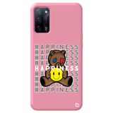 WANNA PROTECT Oppo A52 ile Uyumlu Pembe Renkli, Ayıcık Desenli, Premium Silikon Telefon Kılıfı happiness_193