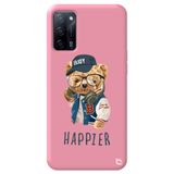 WANNA PROTECT Oppo A52 ile Uyumlu Pembe Renkli, Premium Kadifeli İç, Ayıcık Desenli Silikon Telefon Kılıfı ayicik4_193