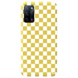 WANNA PROTECT Oppo A52 ile Uyumlu Sarı Renkli Dama Desenli Premium Silikon Telefon Kılıfı, İçi Kadifeli dama_193