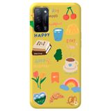 WANNA PROTECT Oppo A52 ile Uyumlu Sarı Renkli Sticker İçi Kadife Desenli Silikon Telefon Kılıfı Stickerr_193