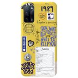 WANNA PROTECT Oppo A52 ile Uyumlu Sarı Taylor Swift Sticker Desenli İçi Kadife Silikon Telefon Kılıfı taylor_193