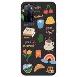 WANNA PROTECT Oppo A52 ile Uyumlu Siyah Renkli Sticker İçi Kadife Desenli Silikon Telefon Kılıfı Stickerr_193