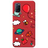 WANNA PROTECT Oppo A72 ile Uyumlu Kırmızı Renkli Arı Balon İçi Kadife Desenli Silikon Telefon Kılıfı aribalonn_194