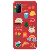 WANNA PROTECT Oppo A72 ile Uyumlu Kırmızı Renkli Sticker Desenli Kadife İç Silikon Telefon Kılıfı Stickerr_194