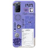 WANNA PROTECT Oppo A72 ile Uyumlu Lila, İçi Kadife, Taylor Swift Sticker Desenli Silikon Telefon Kılıfı