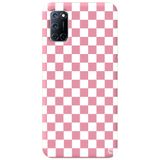 WANNA PROTECT Oppo A72 ile Uyumlu Pembe Dama Desenli Premium Silikon Telefon Kılıfı, İçi Kadifeli dama_194