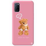 WANNA PROTECT Oppo A72 ile Uyumlu Pembe Renkli Premium İçi Kadifeli Ayıcık Desenli Silikon Telefon Kılıfı ayicik2_194