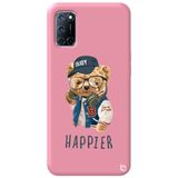 WANNA PROTECT Oppo A72 ile Uyumlu Pembe Renkli Premium İçi Kadifeli Ayıcık Desenli Silikon Telefon Kılıfı ayicik4_194