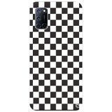WANNA PROTECT Oppo A72 ile Uyumlu Siyah Dama Desenli Premium Silikon Telefon Kılıfı, İç Kadifeli dama_194