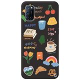WANNA PROTECT Oppo A72 ile Uyumlu Siyah Renkli Sticker İçi Kadife Desenli Silikon Telefon Kılıfı Stickerr_194