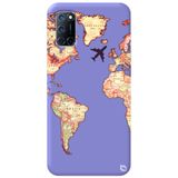 WANNA PROTECT Oppo A72 Uyumlu Lila Renkli Premium İçi Kadife Dünya Harita Desenli Silikon Telefon Kılıfı dunyaharita_194