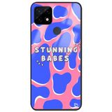 WANNA PROTECT Oppo Realme C21 ile Uyumlu Babes Premium Desenli Glossy Telefon Kılıfı, Mavi-Pembe