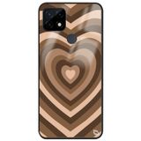 WANNA PROTECT Oppo Realme C21 ile Uyumlu Kalpler Premium Desenli Glossy Telefon Kılıfı, Kahverengi