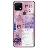 WANNA PROTECT Oppo Realme C21 ile Uyumlu Taylor Swift Sticker Premium Desenli Glossy Telefon Kılıfı, Pembe, Kamera Korumalı taylorswift_683