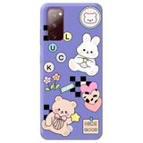WANNA PROTECT Samsung A02S ile Uyumlu Lila, Cute Tavşan Desenli, İçi Kadife Silikon Telefon Kılıfı lansmankilif_220