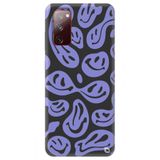 WANNA PROTECT Samsung A02s ile Uyumlu Lila Gülücük Desenli Premium Silikon Telefon Kılıfı, İçi Kadife