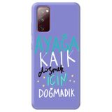 WANNA PROTECT Samsung A02S ile Uyumlu Lila Silikon Telefon Kılıfı, İçi Kadife, Kalk Girl Power Desenli ayagakalk_220