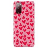 WANNA PROTECT Samsung A02S ile Uyumlu Pembe Kalpler Desenli Silikon Telefon Kılıfı, İçi Kadife lansmankilif_220