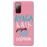 WANNA PROTECT Samsung A02S ile Uyumlu Pembe Silikon Telefon Kılıfı, İçi Kadife, Kalk Girl Power Desenli ayagakalk_220