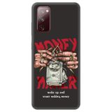 WANNA PROTECT Samsung A02S ile Uyumlu Siyah Silikon Telefon Kılıfı, Make Money Desenli, İçi Kadife lansmankilif_220