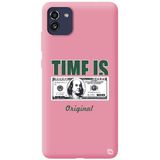 WANNA PROTECT Samsung A03 ile Uyumlu Pembe Premium İçi Kadife Money Desenli Silikon Telefon Kılıfı money_222