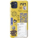 WANNA PROTECT Samsung A03 ile Uyumlu Sarı, İçi Kadife, Taylor Swift Sticker Desenli Silikon Telefon Kılıfı taylor_222
