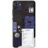 WANNA PROTECT Samsung A03 ile Uyumlu Siyah, Taylor Swift Sticker Desenli, İçi Kadife Silikon Telefon Kılıfı taylor_222