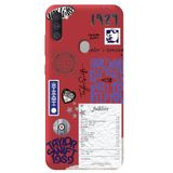 WANNA PROTECT Samsung A11 ile Uyumlu Kırmızı, Taylor Swift Sticker Desenli, İçi Kadife Silikon Telefon Kılıfı taylor_224
